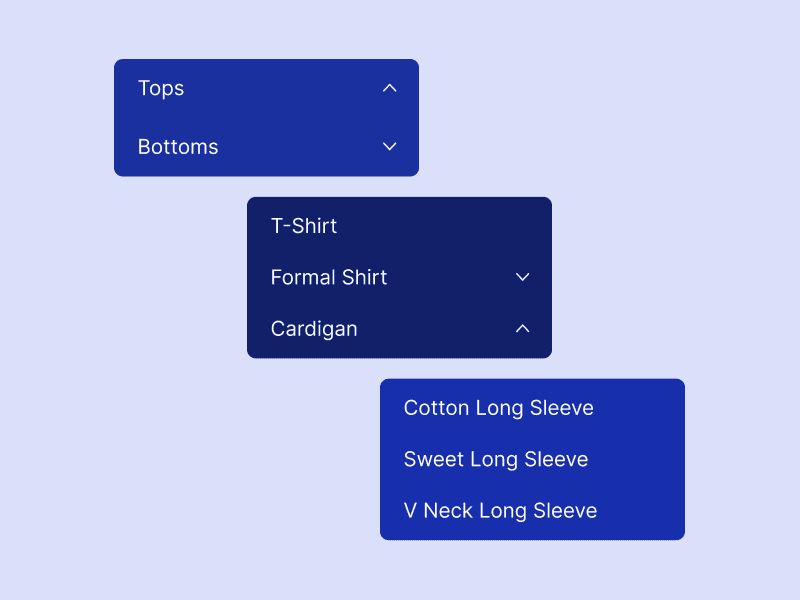 multi level sliding menu